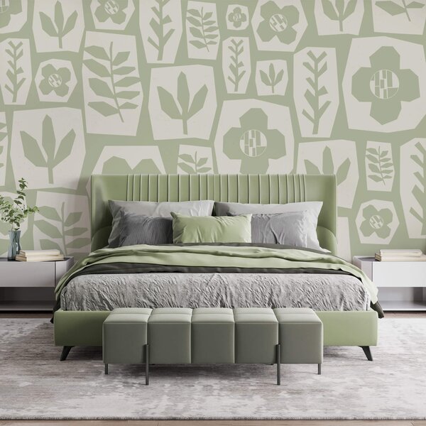Fototapeta Wall murals Pattern of flowers and leaves, Fototapety s listy, Populární fototapety, t00579 - Tapeko.co.cz