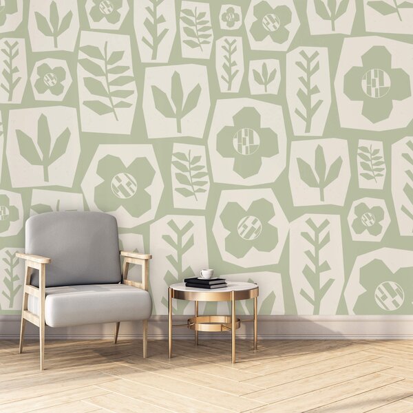 Fototapeta Wall murals Pattern of flowers and leaves, Fototapety s listy, Populární fototapety, t00579 - Tapeko.co.cz