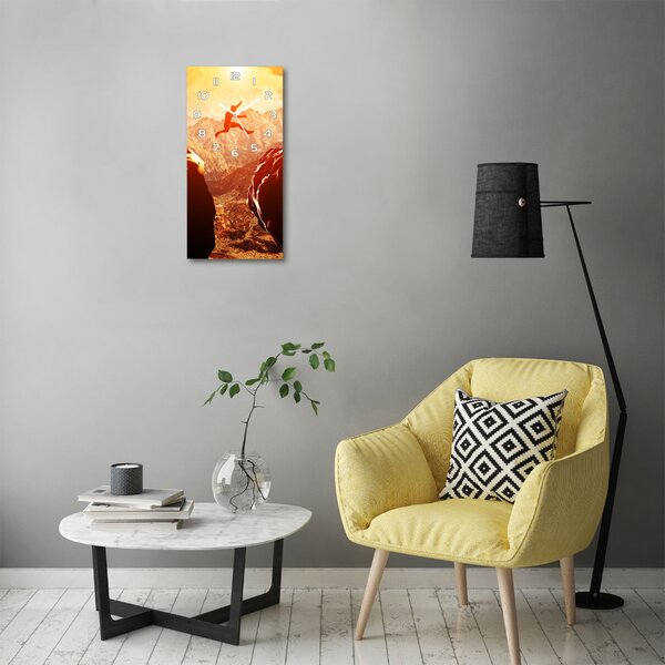 Nástěnné hodiny Skok nad propastí pl_zsp_30x60_f_66004073