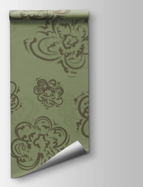 Fototapeta Vzor květin na zeleném pozadí, Květinové fototapety, Populární fototapety, t00589 - Tapeko.co.cz