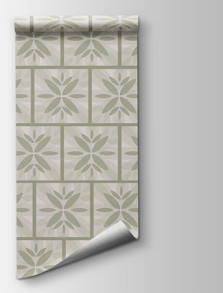 Fototapeta Vzor květin na zdi, Geometrické fototapety, Populární fototapety, t00587 - Tapeko.co.cz