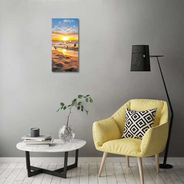 Nástěnné hodiny Západ slunce moře pl_zsp_30x60_f_67409658