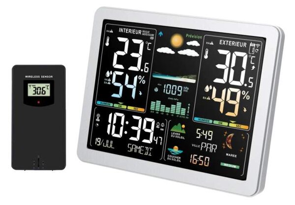 JVD Bílá barevná rádiem řízená meteorologická digitální stanice JVD RB3568