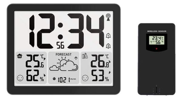 JVD Černá rádiem řízená meteorologická digitální stanice JVD RB3569
