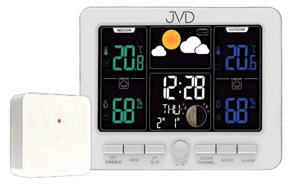 JVD Digitální stříbrná rádiem řízená meteorologická stanice JVD RB6685.1 ( )