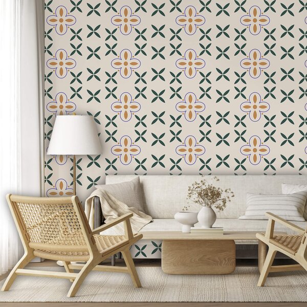Fototapeta Vzor květin na bílém pozadí, Designové fototapety na zeď, Populární fototapety, t00586 - Tapeko.co.cz