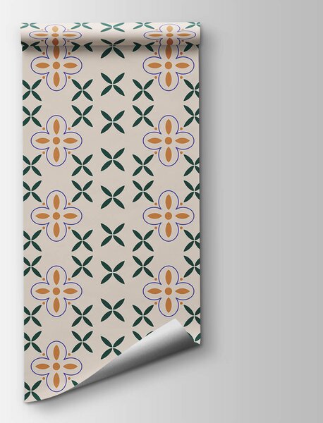 Fototapeta Vzor květin na bílém pozadí, Designové fototapety na zeď, Populární fototapety, t00586 - Tapeko.co.cz