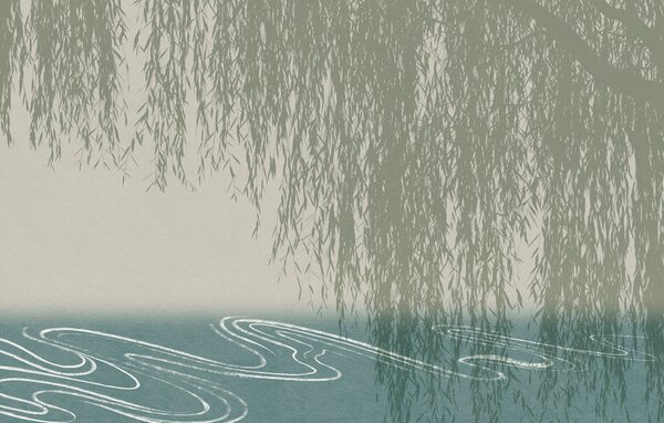Fototapeta Voda s vrbou, Fototapety s japonskou zahradou, Populární fototapety, t00599 - Tapeko.co.cz