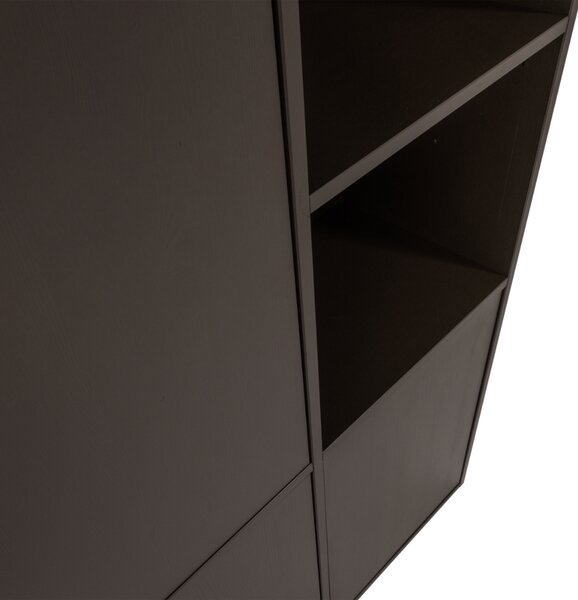 WOOOD Hnědá dřevěná modulární skříň Meggy 215 x 108 cm, levá
