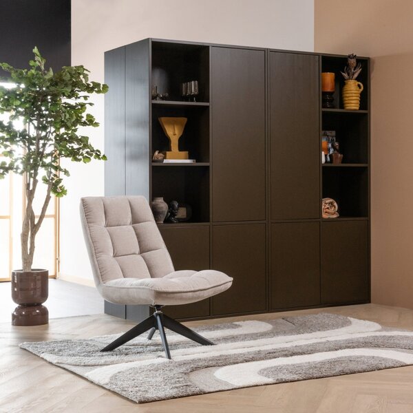 WOOOD Hnědá dřevěná modulární skříň Meggy 215 x 108 cm, levá