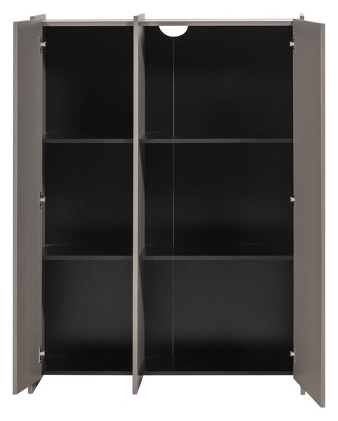 WOOOD Šedá dřevěná komoda Brock 102 x 44 cm