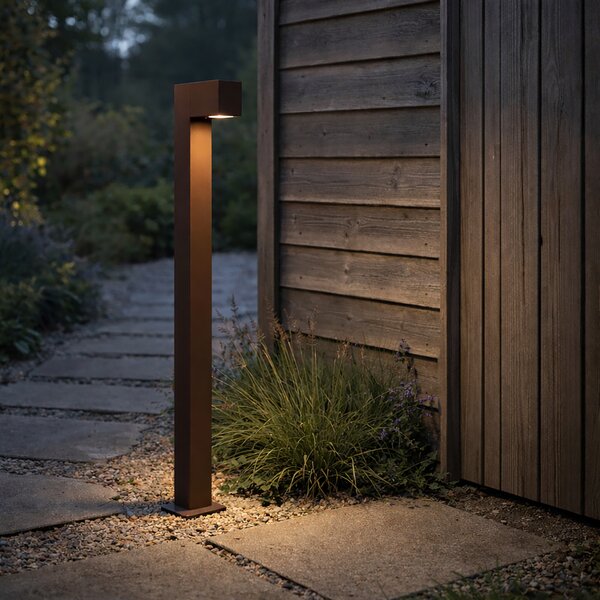 Průmyslová stojací venkovní lampa rezavě hnědá 80 cm IP44 - Baleno