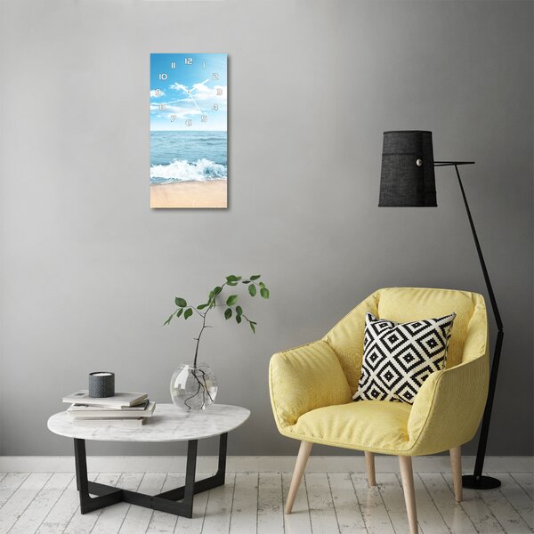 Nástěnné skleněné hodiny Pláž a moře pl_zsp_30x60_f_82558559