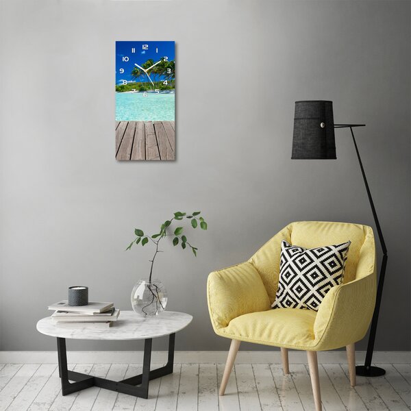 Nástěnné hodiny tiché Tropická pláž pl_zsp_30x60_f_83145029
