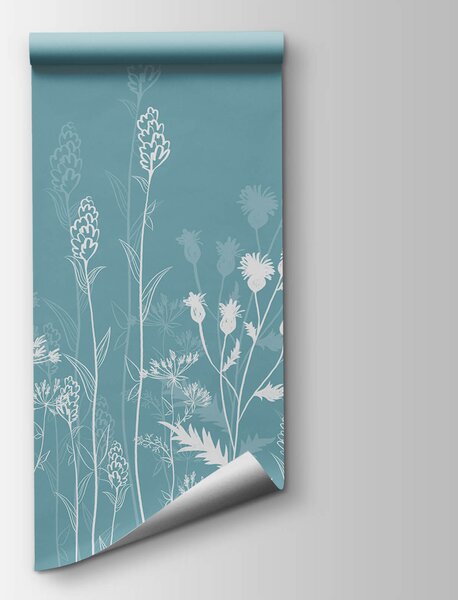 Fototapeta Bílé květy na modrém pozadí, Přírodní fototapety, Populární fototapety, t00631v2 - Tapeko.co.cz