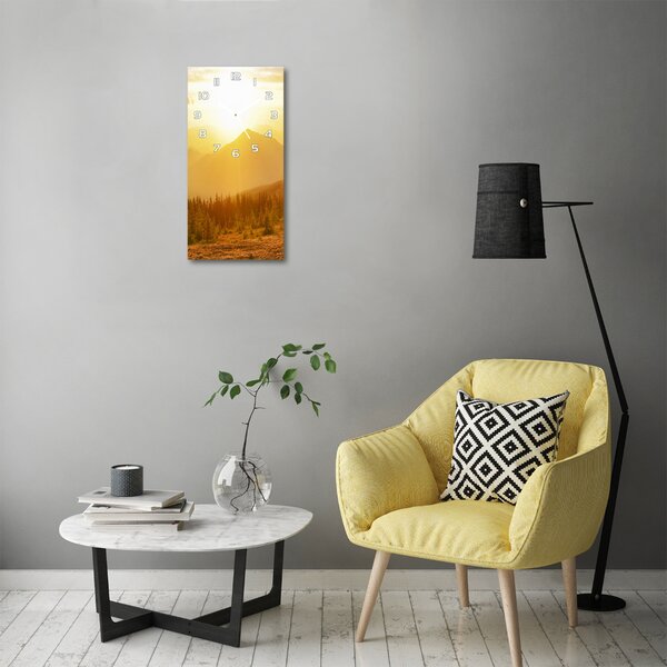Nástěnné hodiny Západ slunce hory pl_zsp_30x60_f_84116149