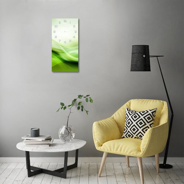 Nástěnné hodiny tiché Zelené vlny pozadí pl_zsp_30x60_f_84906654