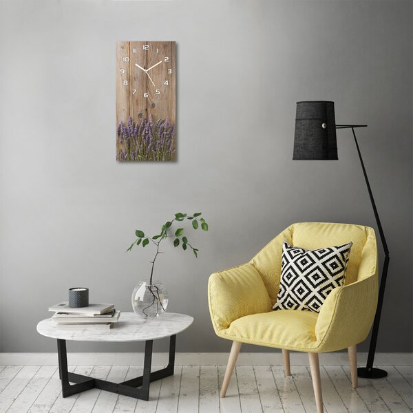 Nástěnné hodiny Levandule na dřevě pl_zsp_30x60_f_85126180