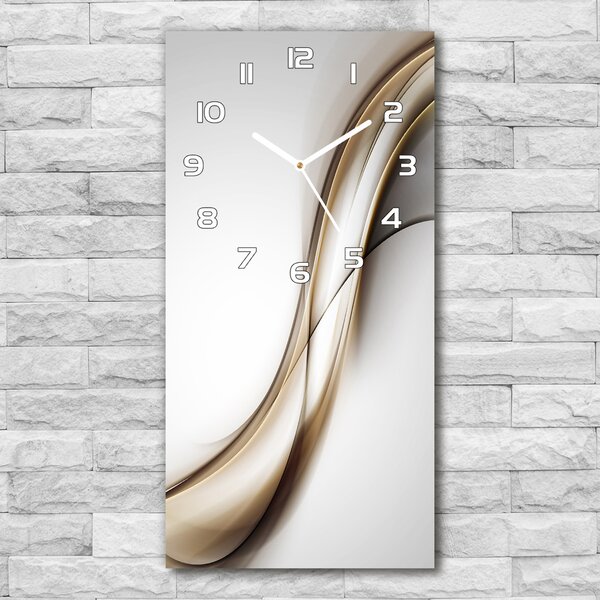 Nástěnné skleněné hodiny Hnědá vlna pl_zsp_30x60_f_85720203