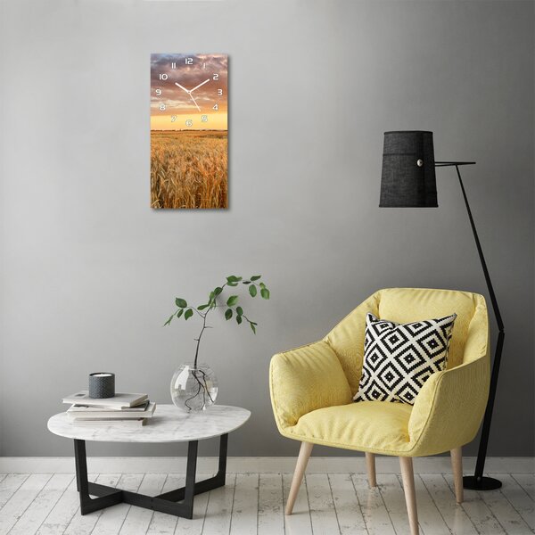 Nástěnné skleněné hodiny Pole pšenice pl_zsp_30x60_f_86490095