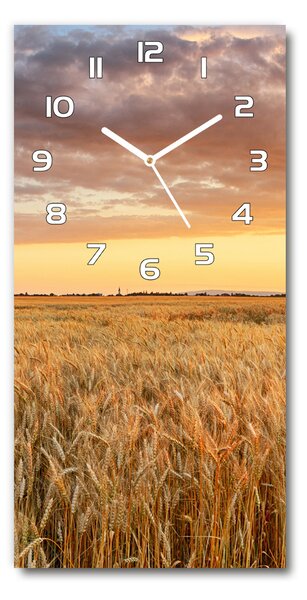 Nástěnné skleněné hodiny Pole pšenice pl_zsp_30x60_f_86490095