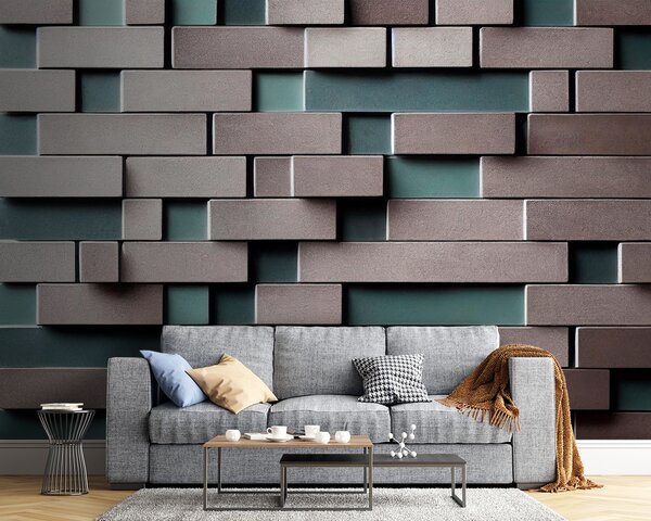 Fototapeta Zeď z bílých a šedých cihel, 3D fototapety, Populární fototapety, u93411 - Tapeko.co.cz