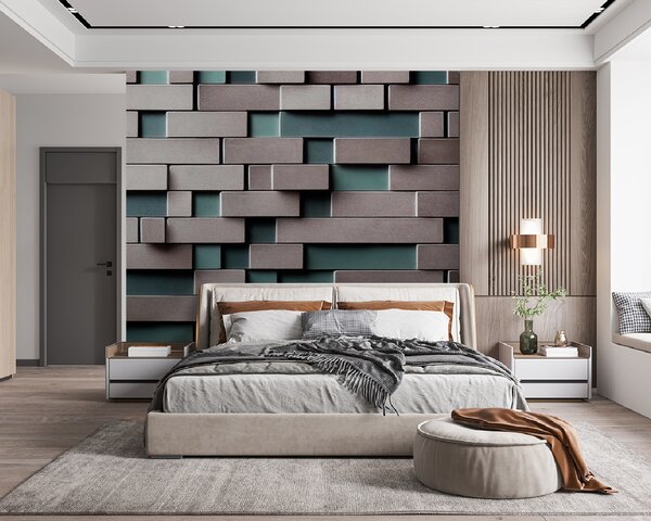 Fototapeta Zeď z bílých a šedých cihel, 3D fototapety, Populární fototapety, u93411 - Tapeko.co.cz