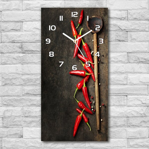 Nástěnné hodiny tiché Chilli papričky pl_zsp_30x60_f_92417678