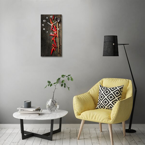 Nástěnné hodiny tiché Chilli papričky pl_zsp_30x60_f_92417678