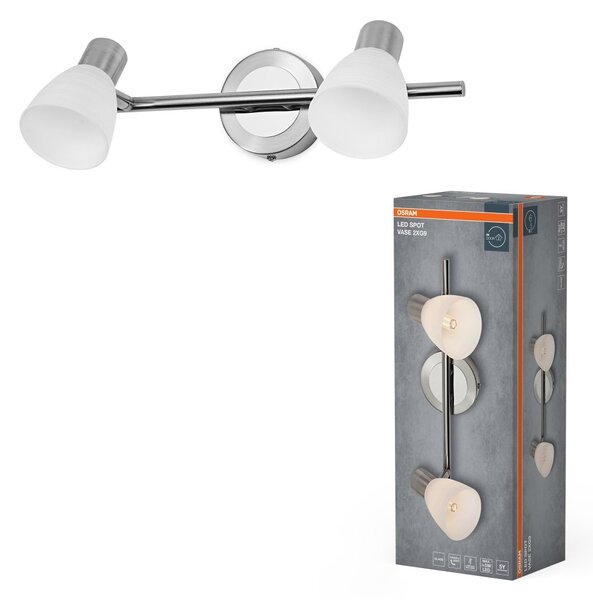 Bodové svítidlo LED Vase, 2x G9, Kartáčovaný nikl