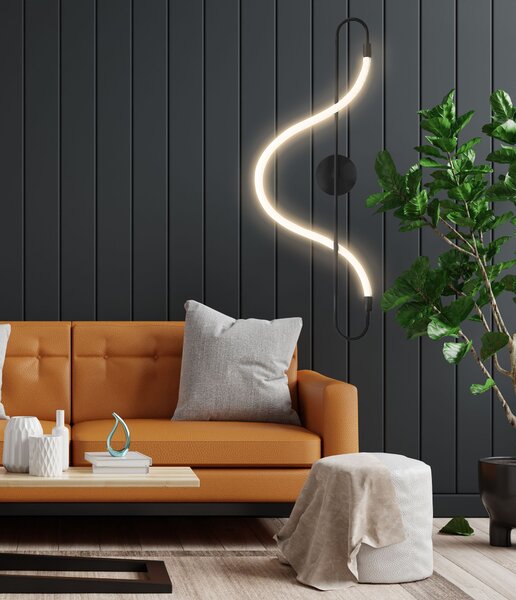 Toolight Toolight, LED nástěnné svítidlo Long Black APP857-W, černá-bílá, OSW-04032