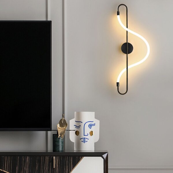 Toolight Toolight, LED nástěnné svítidlo Long Black APP857-W, černá-bílá, OSW-04032
