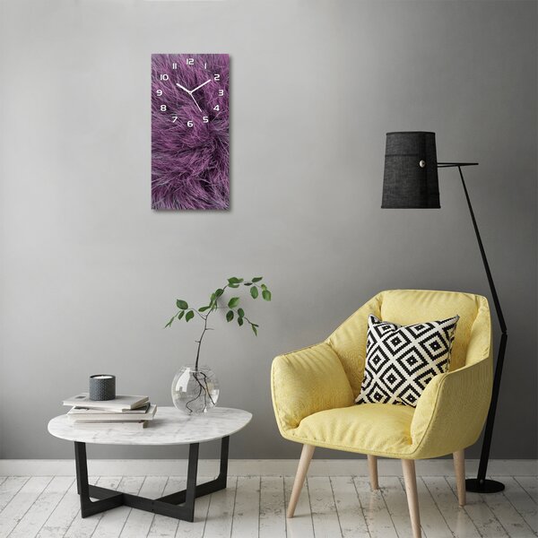 Nástěnné skleněné hodiny Růžový kožich pl_zsp_30x60_f_97730834