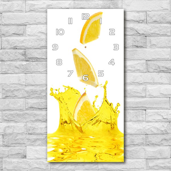 Nástěnné skleněné hodiny Citronová šťáva pl_zsp_30x60_f_98570020