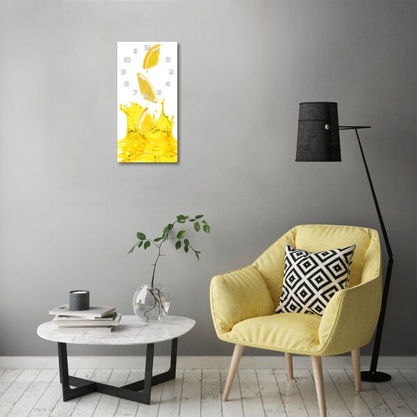 Nástěnné skleněné hodiny Citronová šťáva pl_zsp_30x60_f_98570020