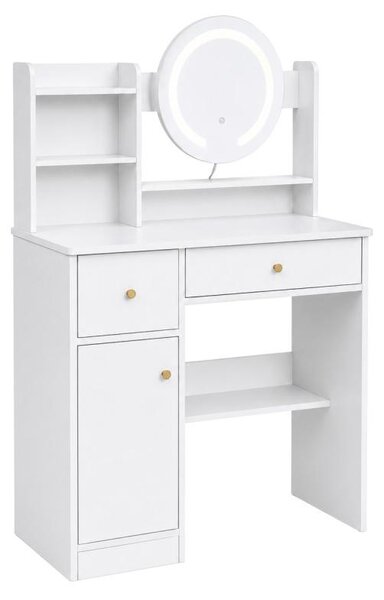 ModernHome ZDT-15 Toaletní stolek s kulatým zrcadlem a LED osvětlením