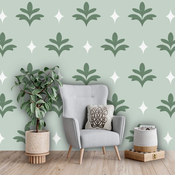 Fototapeta Elegantní botanický vzor v jemných odstínech, Fototapety s listy, Populární fototapety, t00656 - Tapeko.co.cz