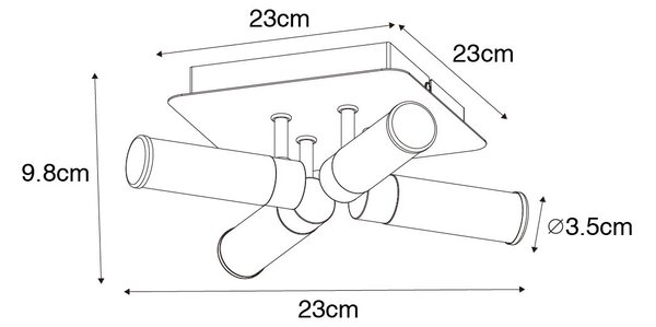 Moderní stropní lampa do koupelny chrom 4-světlo IP44 - Bath