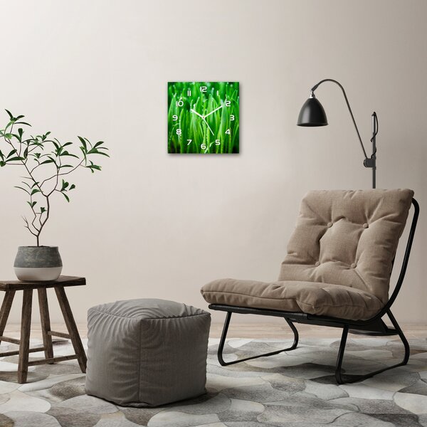 Skleněné nástěnné hodiny čtverec Tráva pl_zsk_30x30_f_109527369