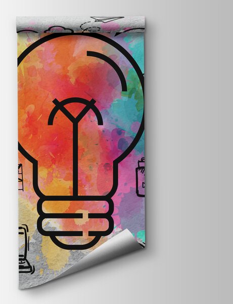 Fototapeta Žárovka s barevným pozadím, Designové fototapety na zeď, Populární fototapety, w00614 - Tapeko.co.cz