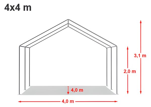 Párty stan 4x4 m STANDARD - ohnivzdorný barva Bílá
