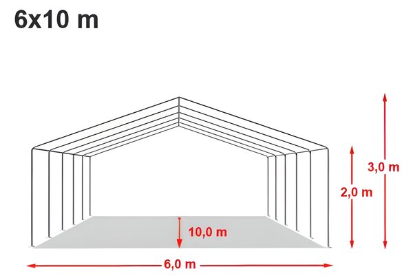 Párty stan 6x10 m STANDARD - ohnivzdorný barva Bílá
