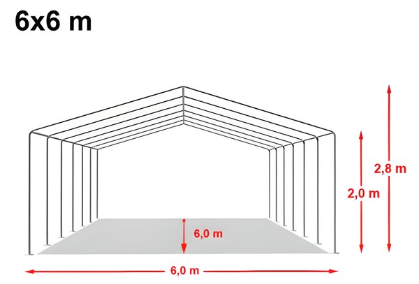 Párty stan 6x6 m STANDARD - ohnivzdorný barva Bílá
