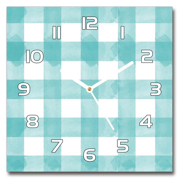 Skleněné hodiny čtverec Modrá mříž pl_zsk_30x30_f_121516030