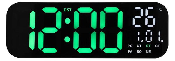 JVD Digitální černé nástěnné hodiny s LED zelenými číslicemi JVD DH9016.1 ( )