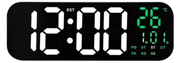 JVD Digitální černé nástěnné hodiny s LED bílými číslicemi JVD DH9016.3 ( )