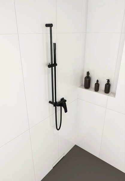 Deante Hiacynt, nástěnná sprchová baterie, černá matná, BQH_N40M