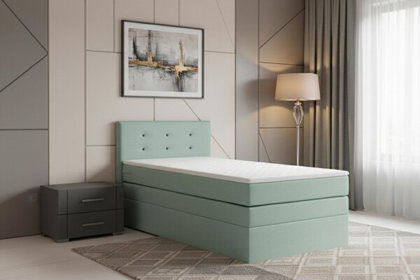 POSTEL BOXSPRING, 90/200 cm, mátově zelená MID.YOU - Postele s úložným prostorem, Online Only