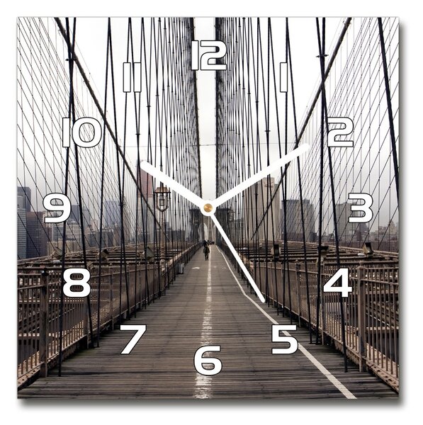 Skleněné hodiny čtverec Brooklynský most pl_zsk_30x30_f_24812504