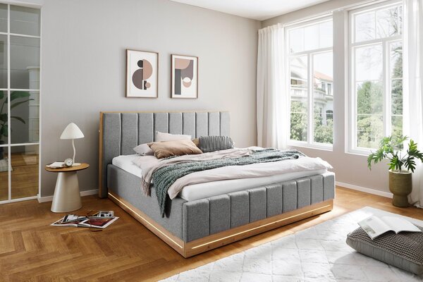 ČALOUNĚNÁ POSTEL, 180/200 cm, šedá Chameo - Manželské postele, Online Only